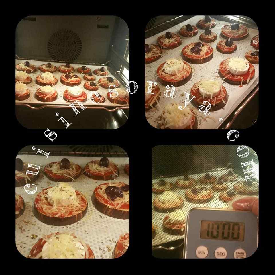 Mini pizza sur aubergine