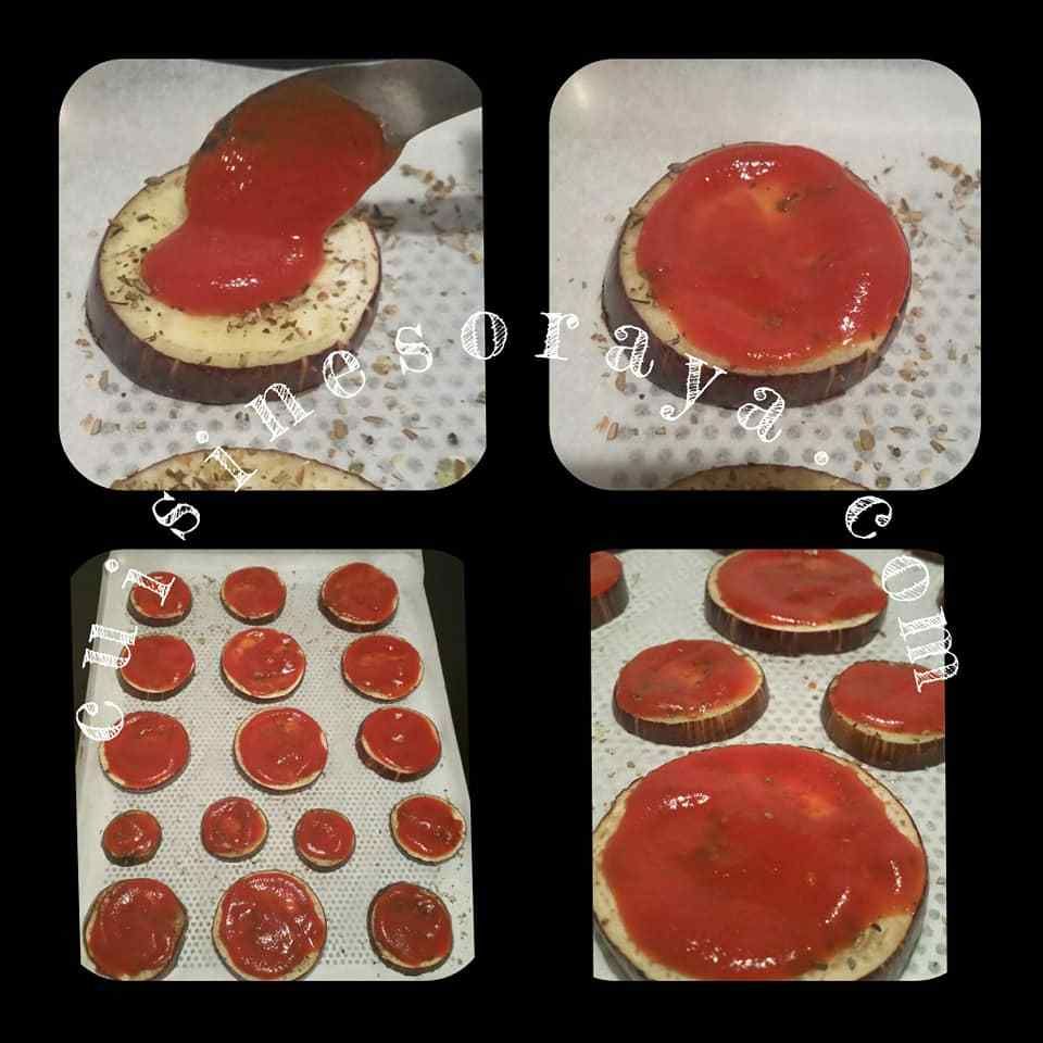 Mini pizza sur aubergine