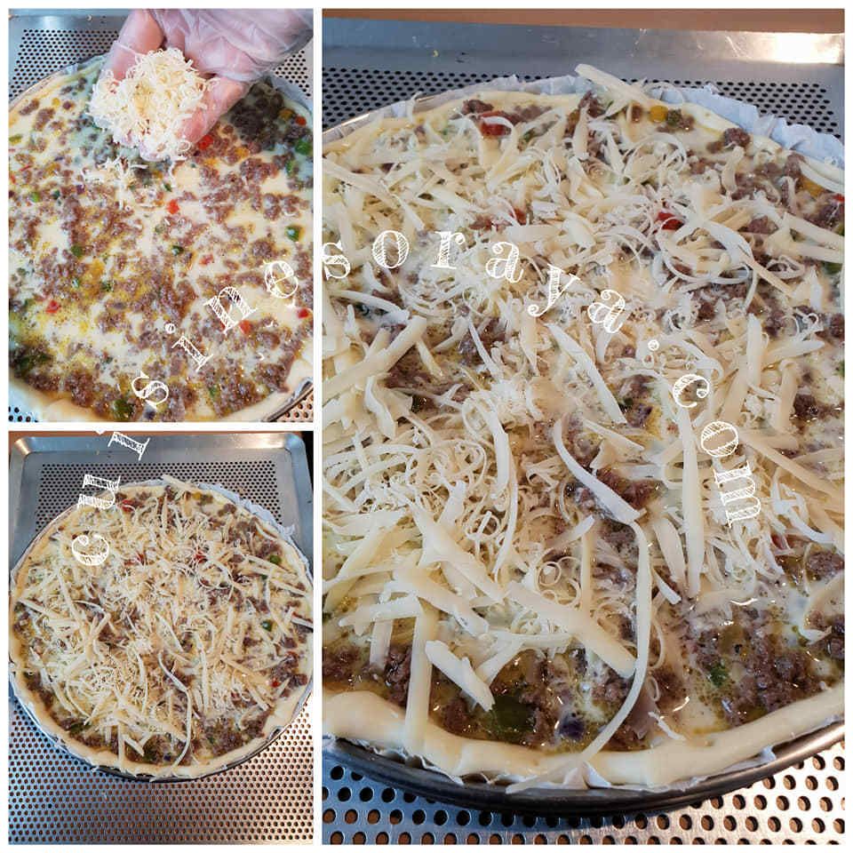 Quiche à la viande et aux trois poivrons