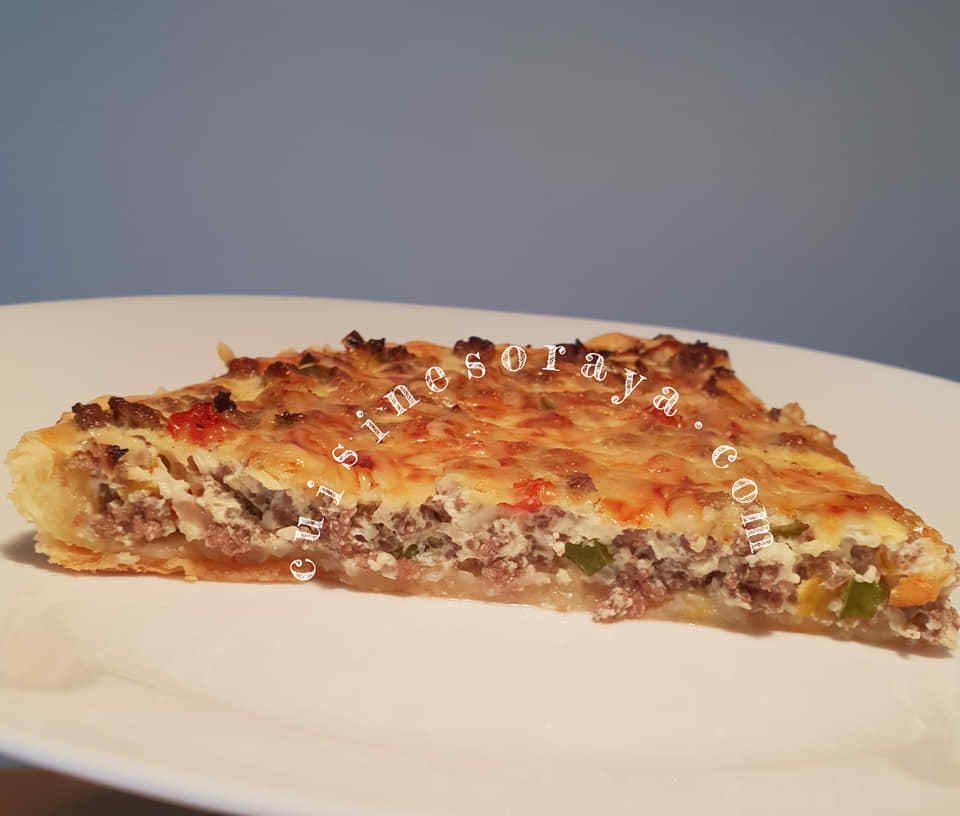 Quiche à la viande et aux trois poivrons