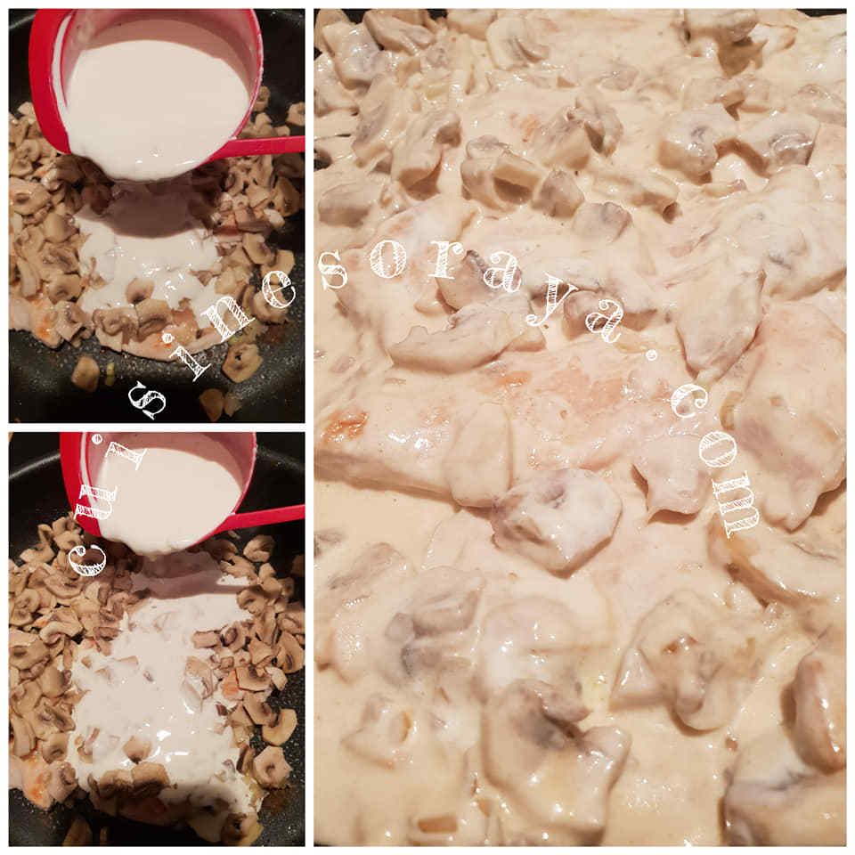 Escalope de poulet champignons sauce moutarde