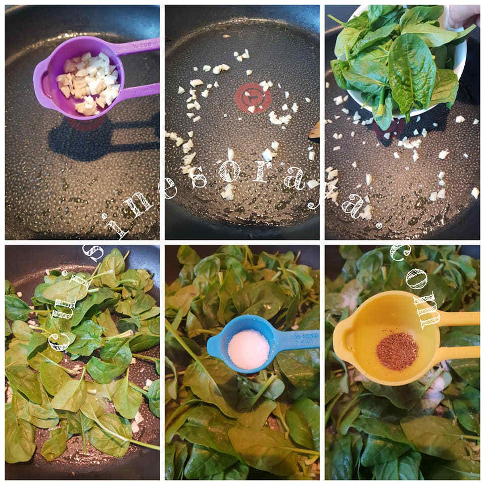 Galette aux épinards, champignons et fromage