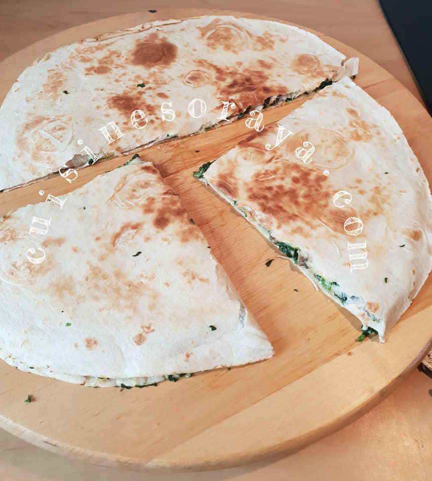 Galette aux épinards, champignons et fromage
