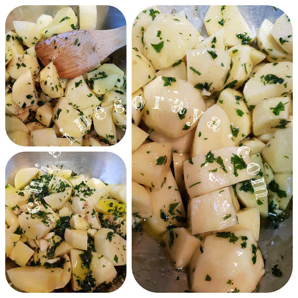 Cuisse de dinde au four avec ses pommes de terre et oignons confit