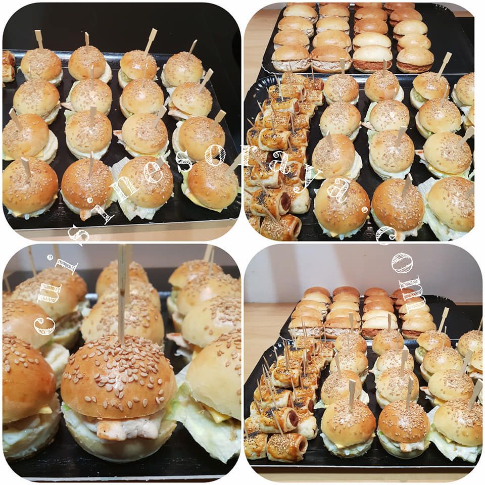 Mini pain burger et mini burger poulet