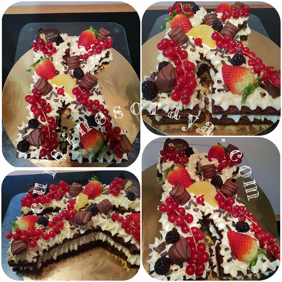 Number et letter cake en 100% génoise