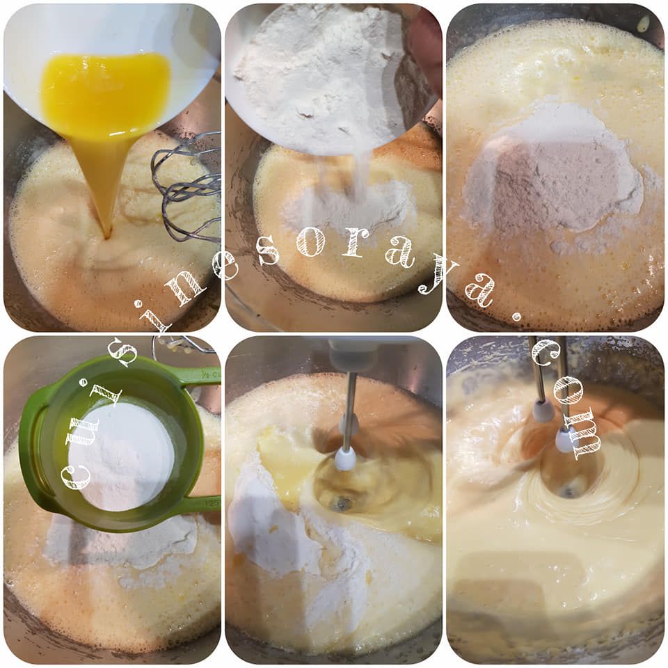 Gâteau à la pêche et aux noix de pécan