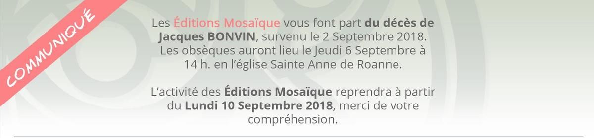 (Annonce des éditions Mosaïque)