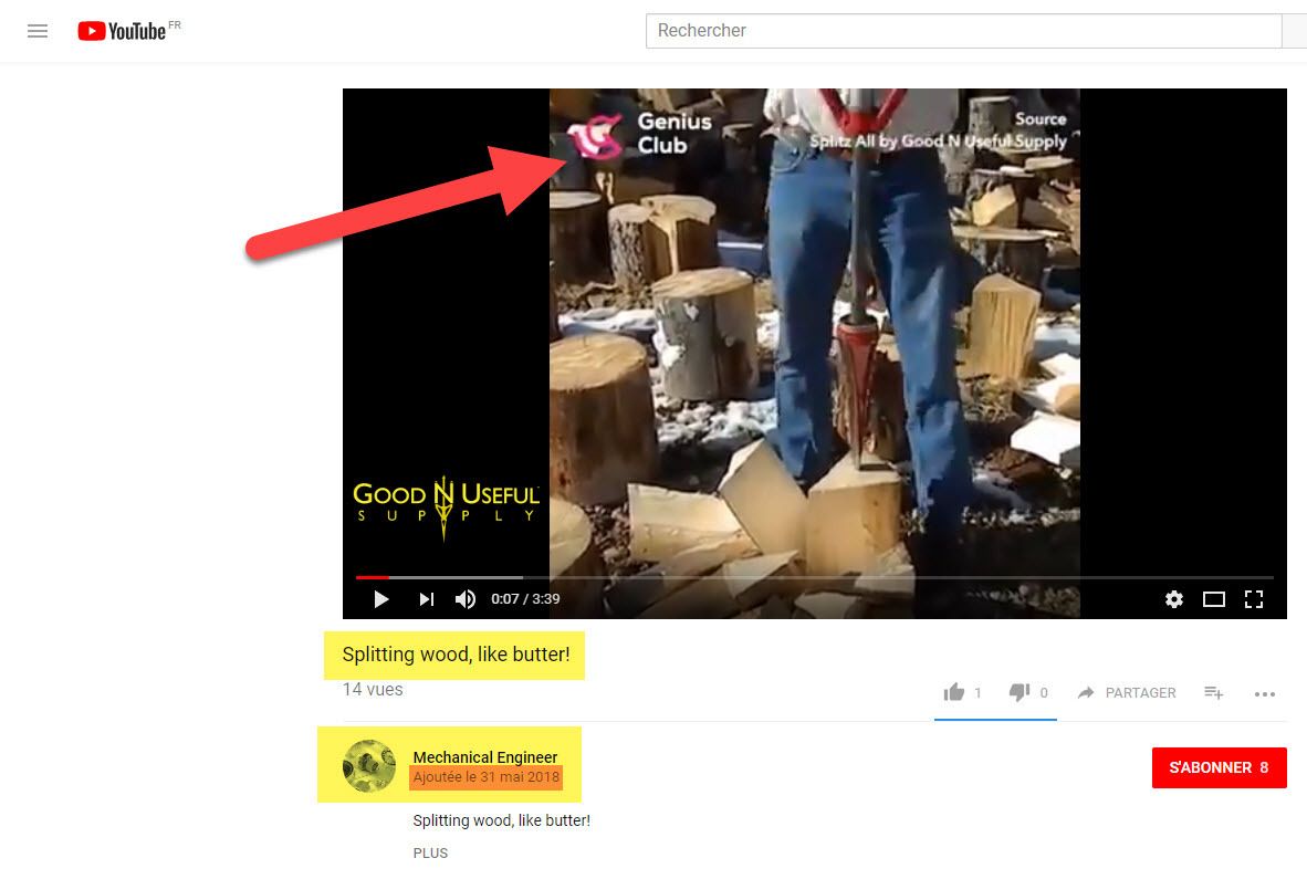 SPLITZ-ALL : outil fendeur de buches ! SPLITTING WOOD LIKE BUTTER - Youtube Mechanical Engineer Chanel