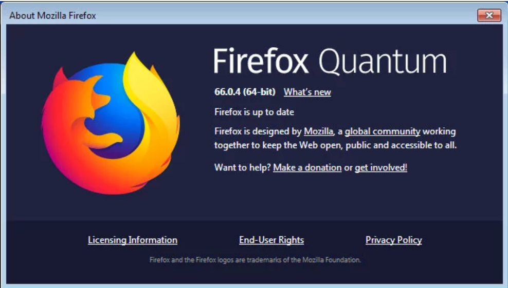 Mise à jour: Mozilla version 66.0.4 addons bugs firefox certificat 