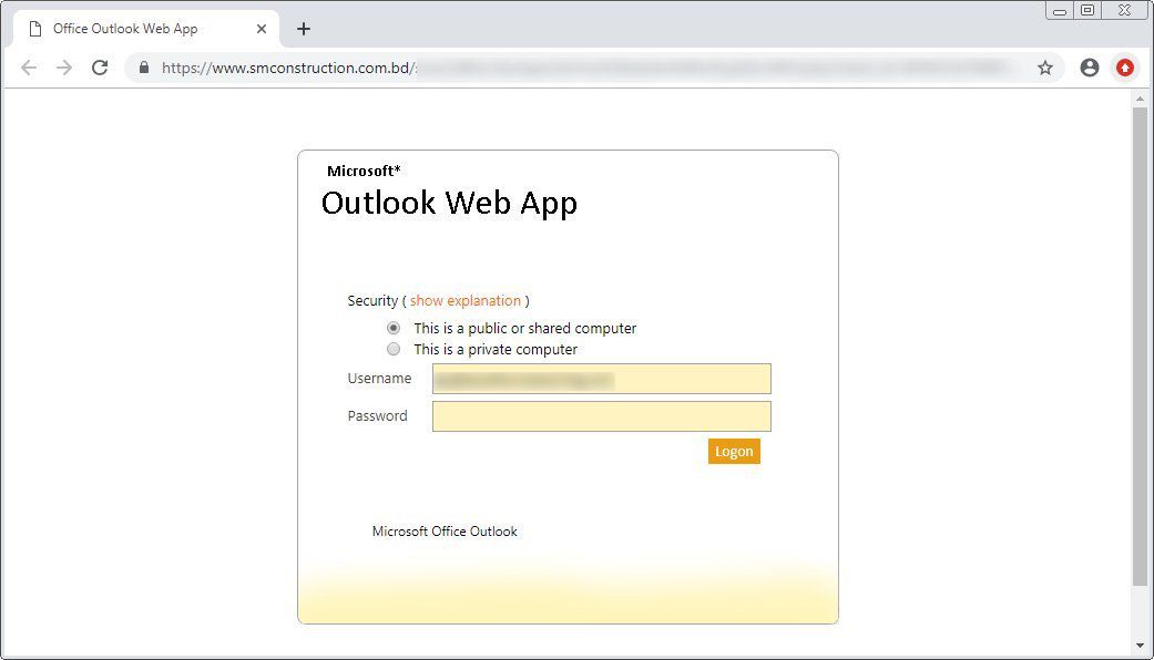 phishing outlook webmail microsoft windows scam sécurité informatique confidentialité courrier électronique ma