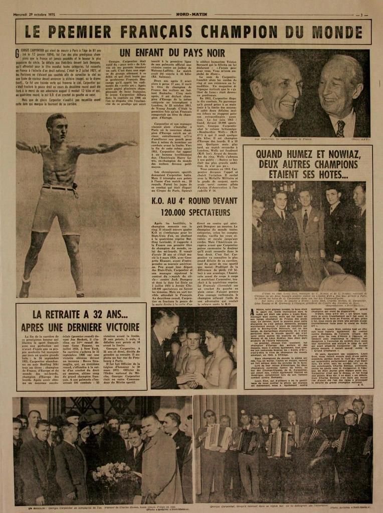 Carpentier Boxing Pictures and Vidéos