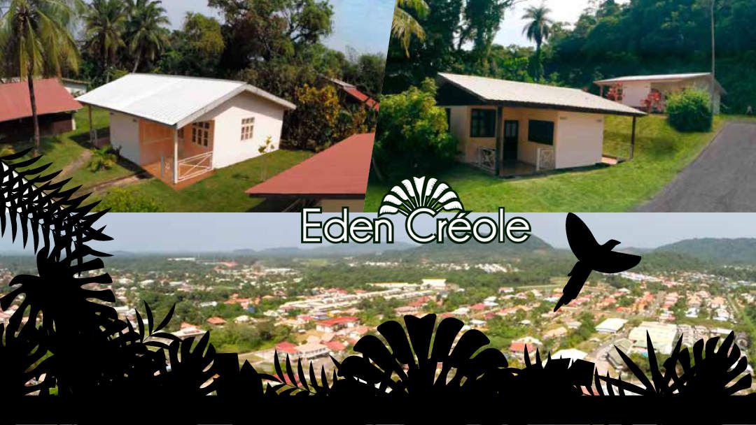 Location meublé Guyane Remire-Montjolly : Les cases créoles du Cric-Crac vous offrent un cadre verdoyant grâce à sa forêt tropicale