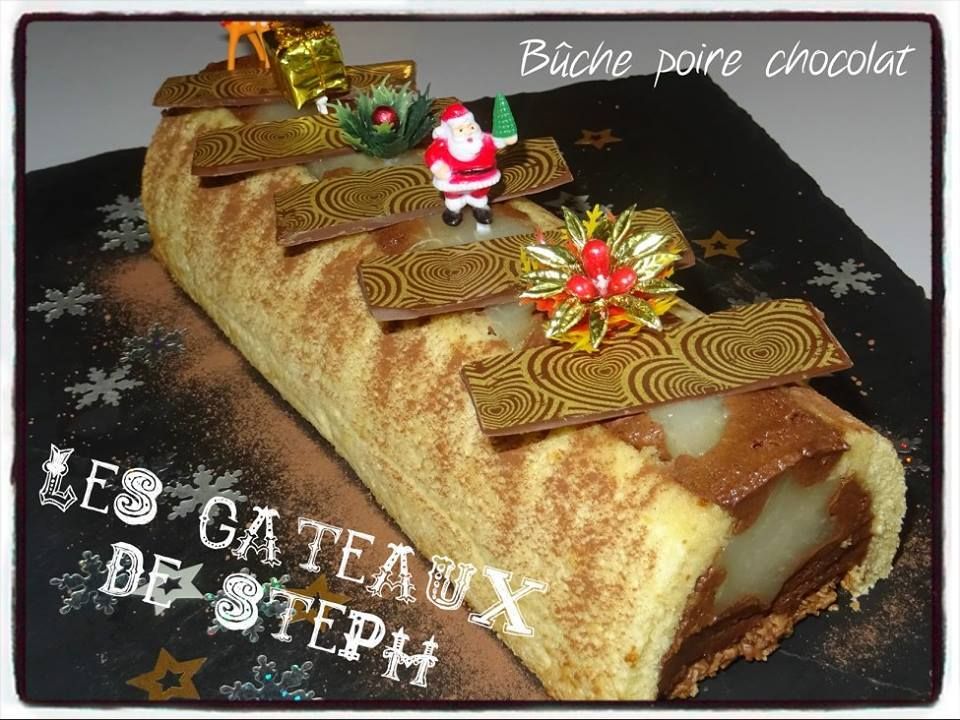 Bûche poire chocolat - Recettes faciles - Les gâteaux de Stéph