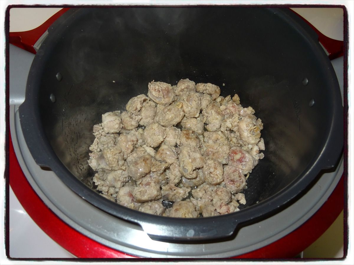 Risotto saucisse petits pois (cookéo) - Recettes faciles - Les gâteaux