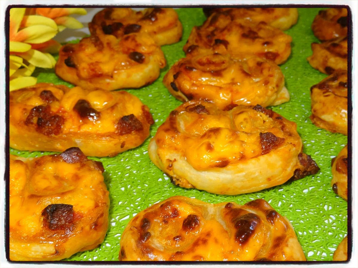 Palmiers feuilleté chorizo cheddar