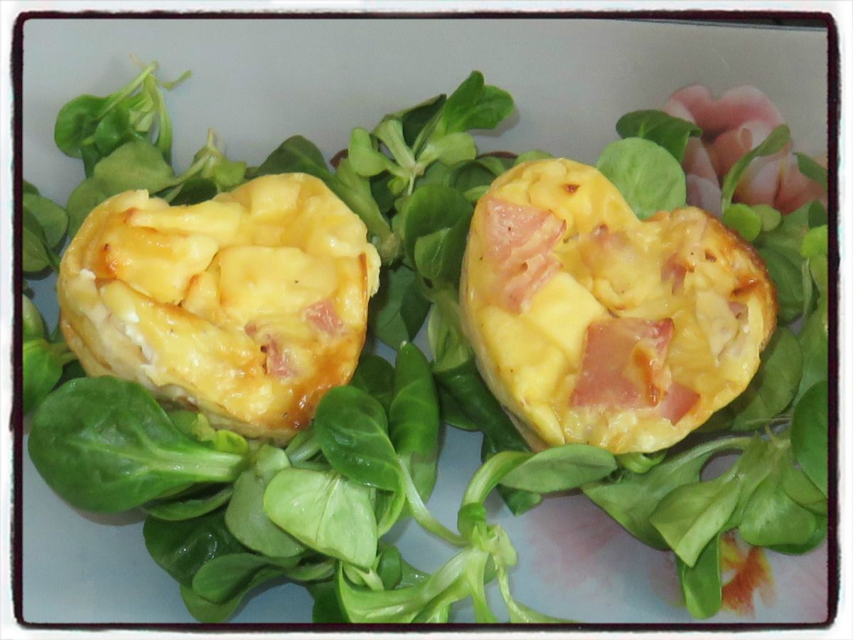 Minis quiches sans pâte jambon vache qui rit