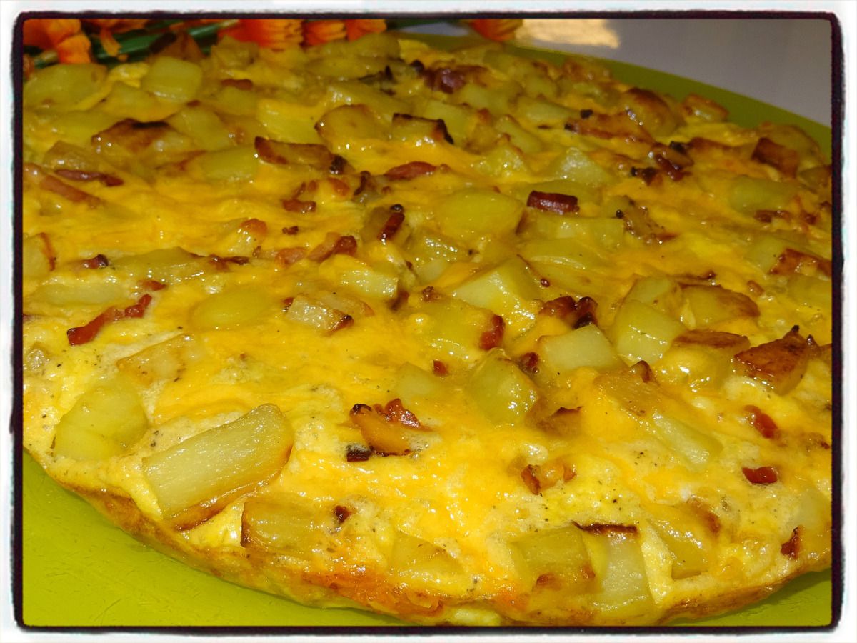 omelette de pomme de terre au cheddar