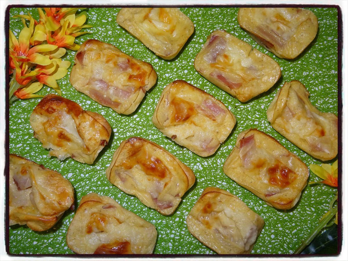 minis flans jambon cru mozzarella