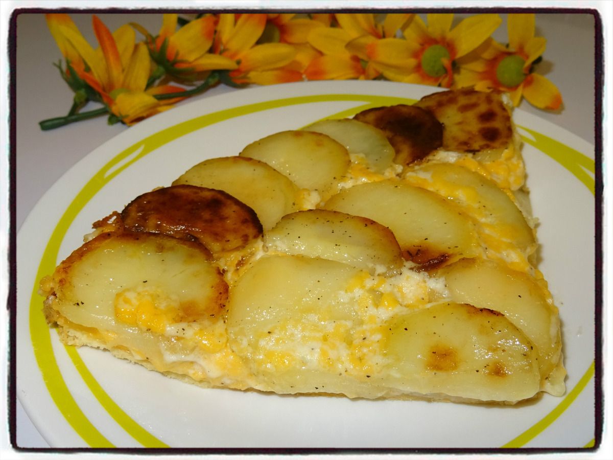 Tarte tatin aux pommes de terre et au cheddar