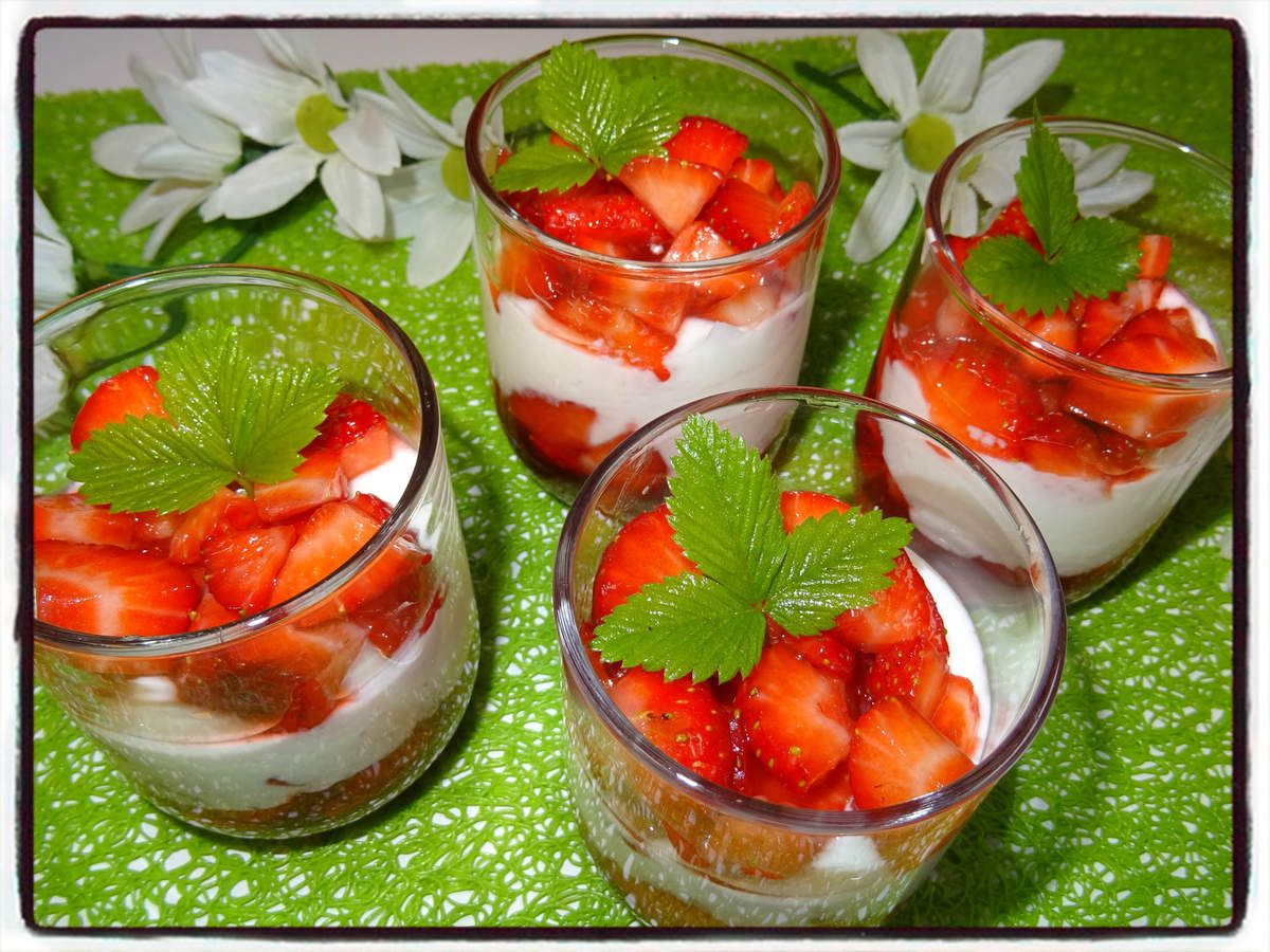 Verrines aux fraise et au fromage blanc