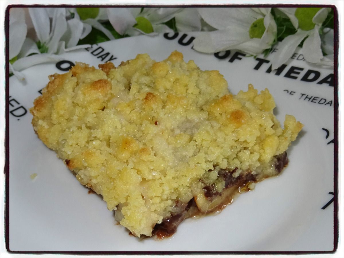 Crumble pomme banane chocolat