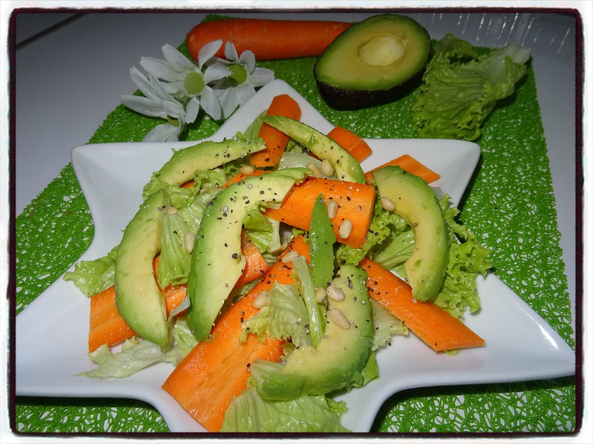 Salade d'avocat et de carottes - Recettes faciles - Les gâteaux de Stéph