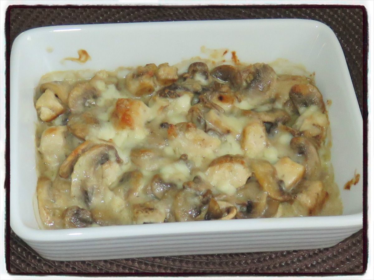 gratin champignons poulet