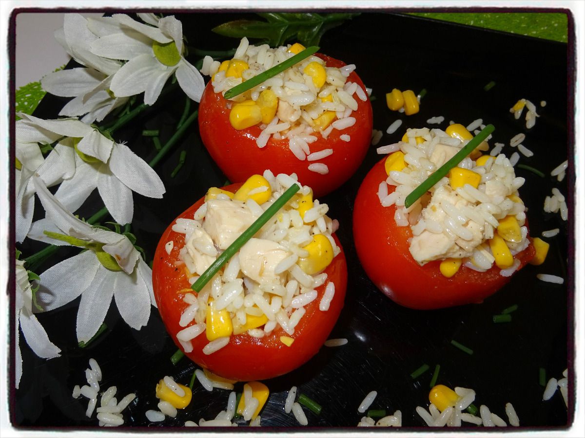 tomates farcies à la salade de riz