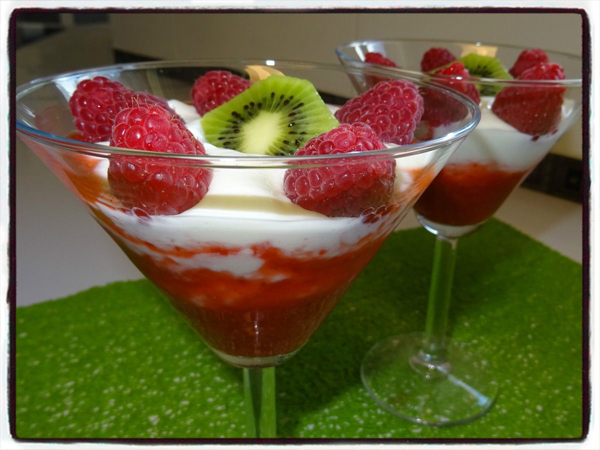 coupe fruits rouges fromage blanc