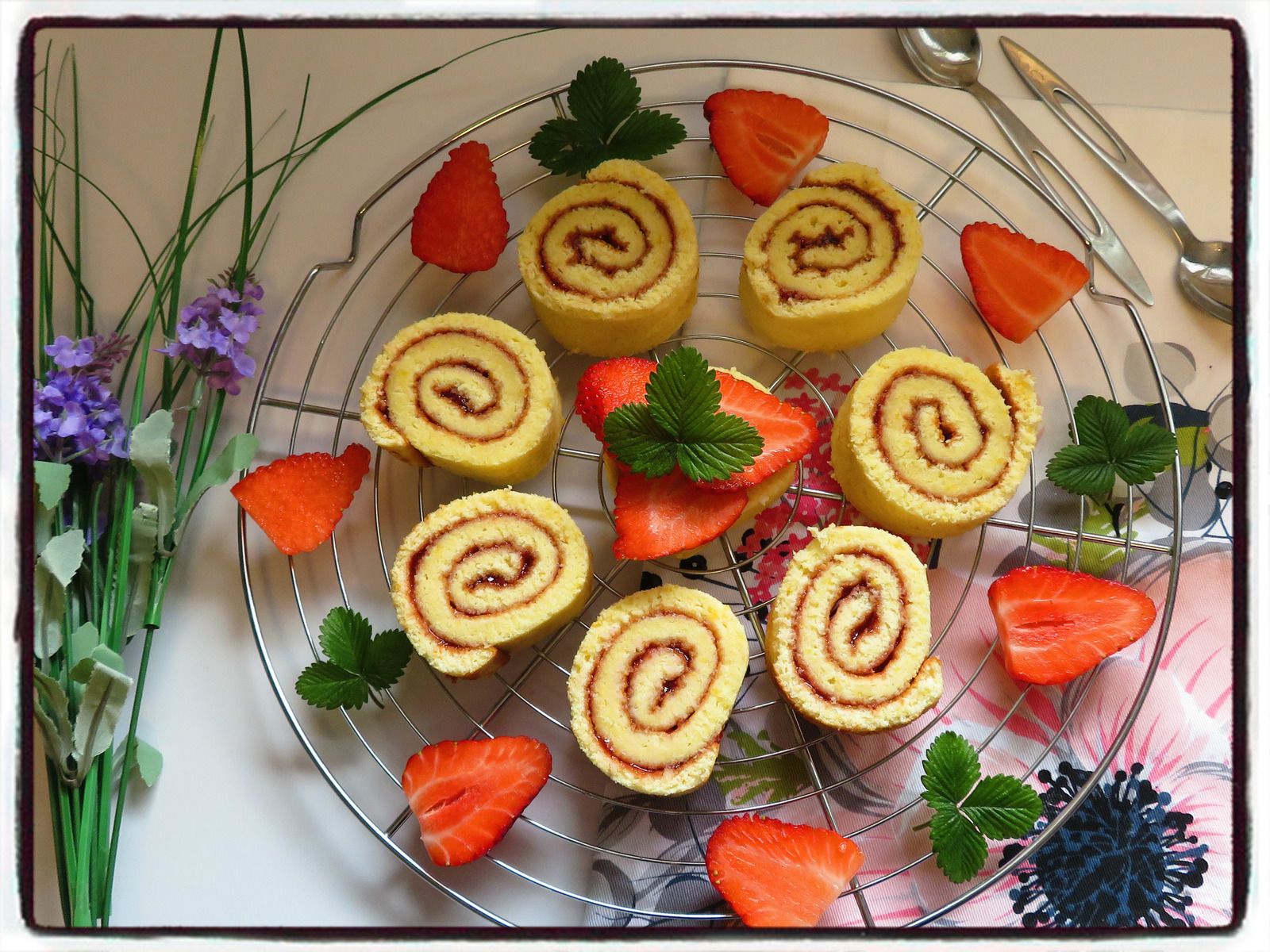 gâteau roulé à la fraise