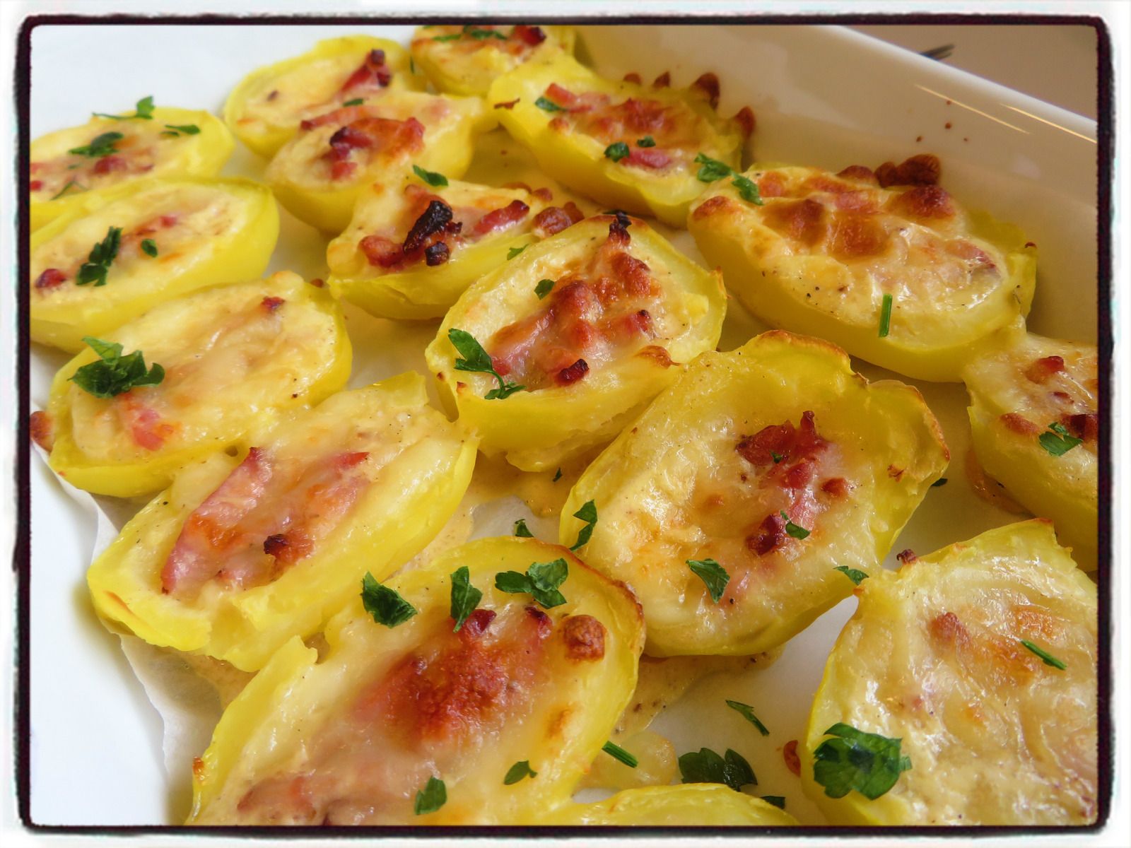 pommes de terre farcies lardons crème