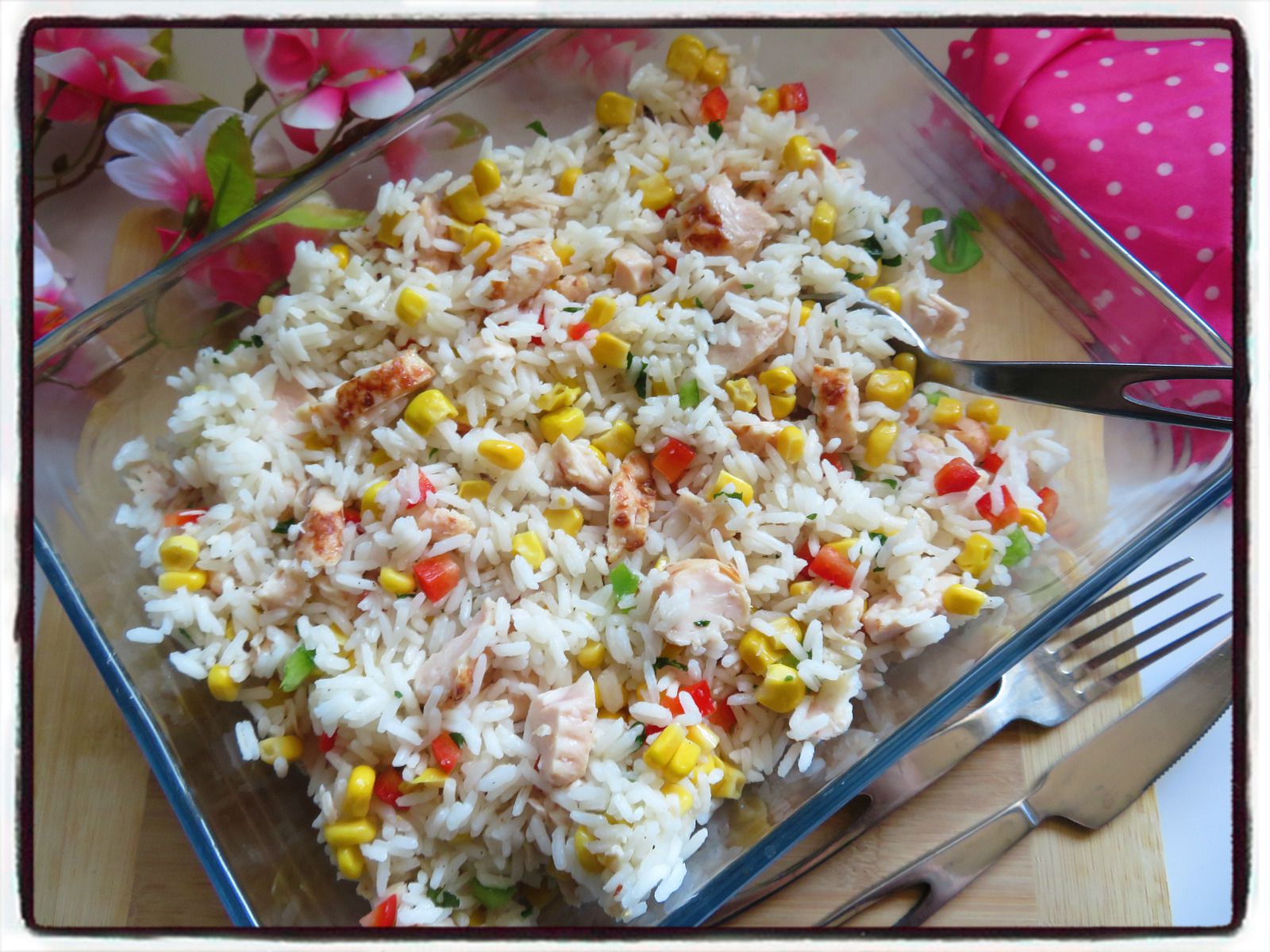 salade de riz poulet poivron