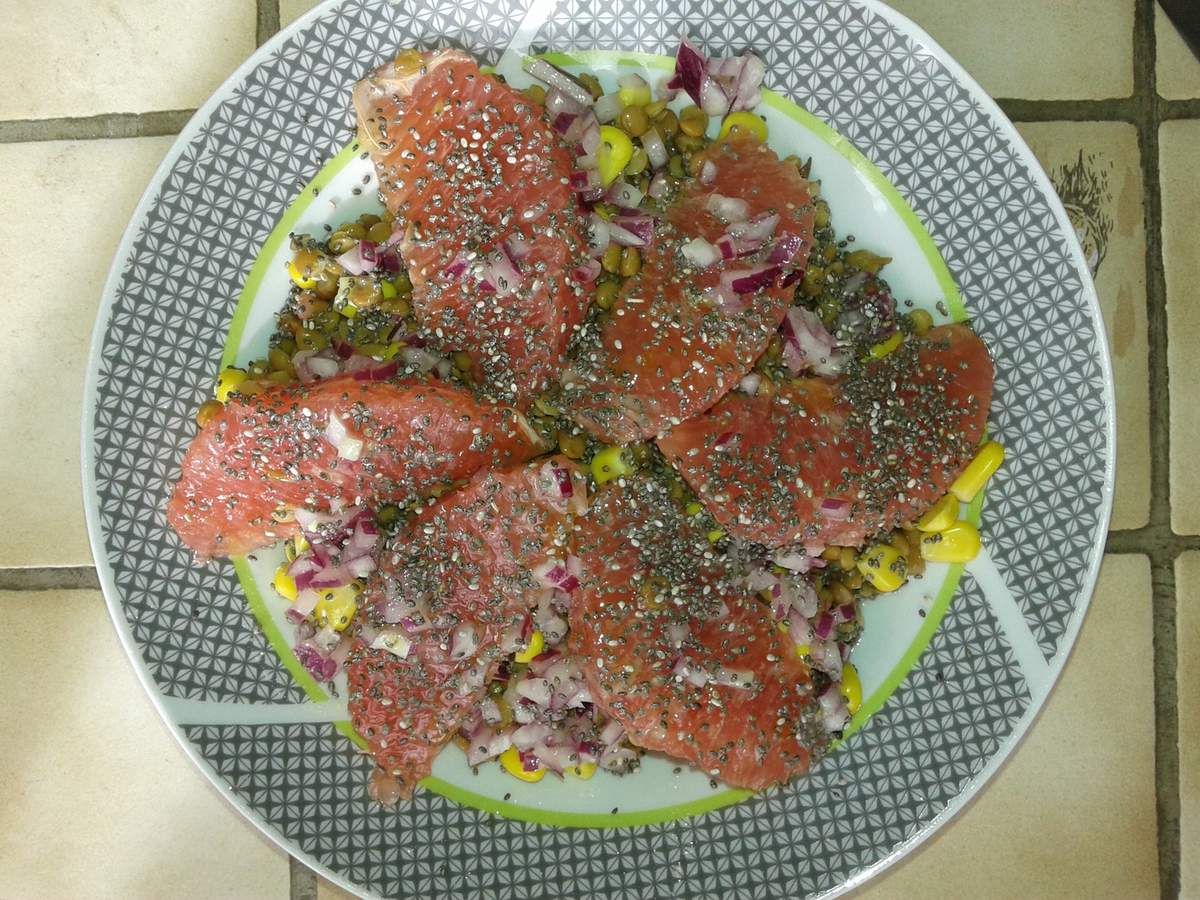 Salade De Lentilles Mais Pamplemousse Et Graines De Chia Un Jour