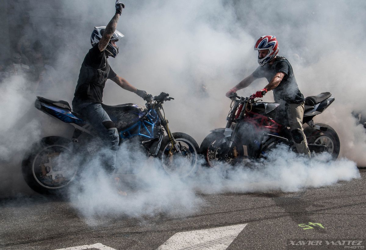 Burn moto au Tonnerre Mécanique 2018
