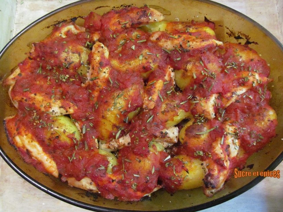 Aiguillette De Poulet Au Four Pomme De Terre Aiguillettes de poulet et pommes de terre au four aux lardons, tomates