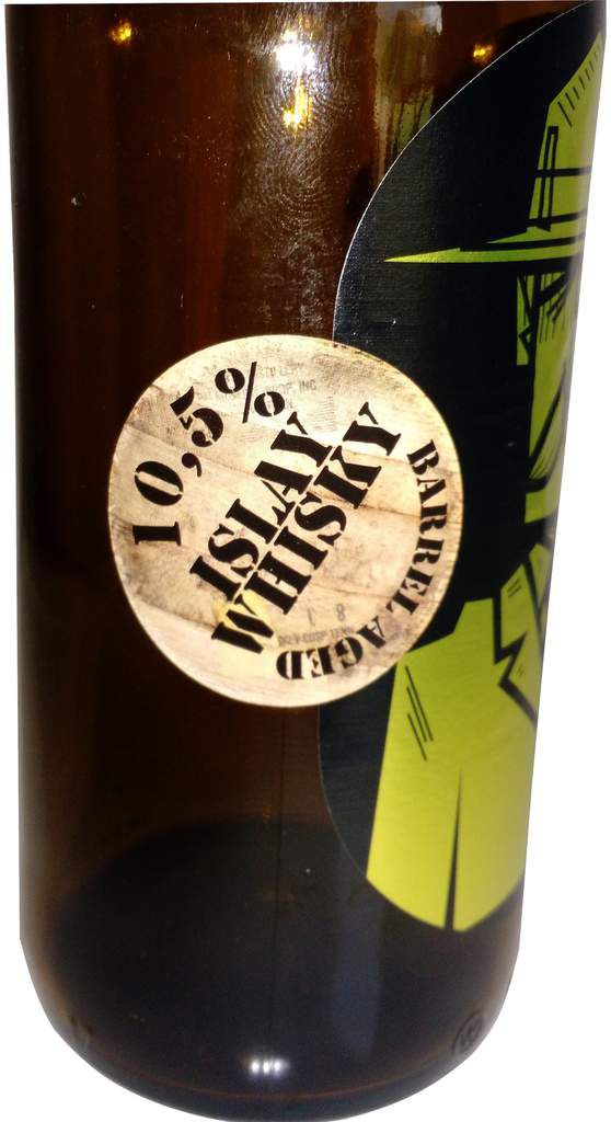 Logo de la bière Imperial Stout Barrel Aged vieilli en fût de Whisky, logo Barrel Aged Islay Whisky par O'Clock Brewing