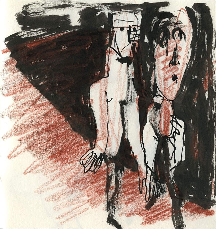 encre de chine et crayon de couleur sur papier (15x14,5cm)