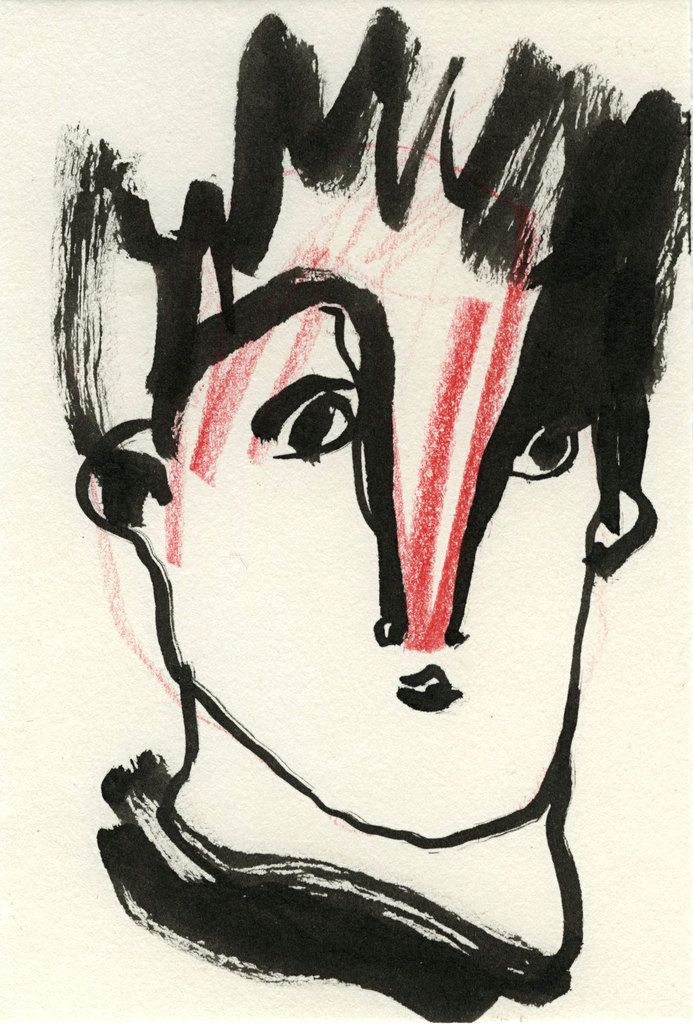 encre et crayon de couleur sur papier(10,5x7cm)