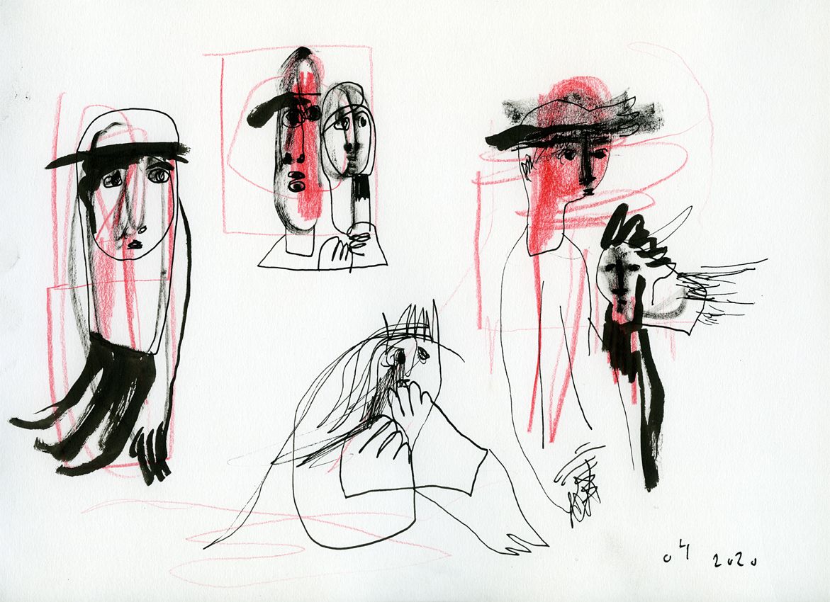 crayon de couleur et encre sur papier (21x29cm)