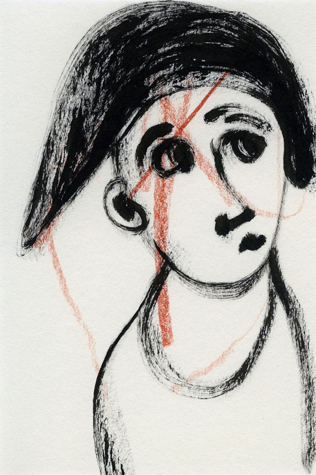 crayon de couleur et encre sur papier (10,5x7cm)