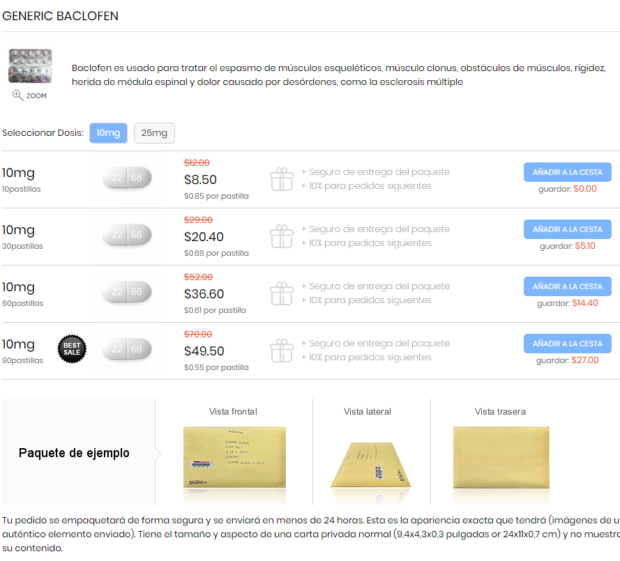 Pedido baclofen en línea