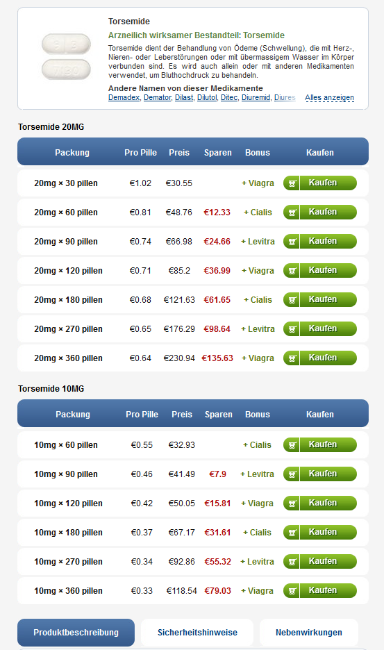 Kauf torasemid generische