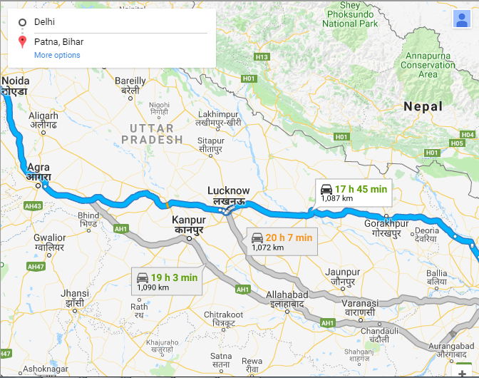 Delhi To Bihar Distance By Road Delhi-Patna-Bus - Packages South India, Indian Tourist Places