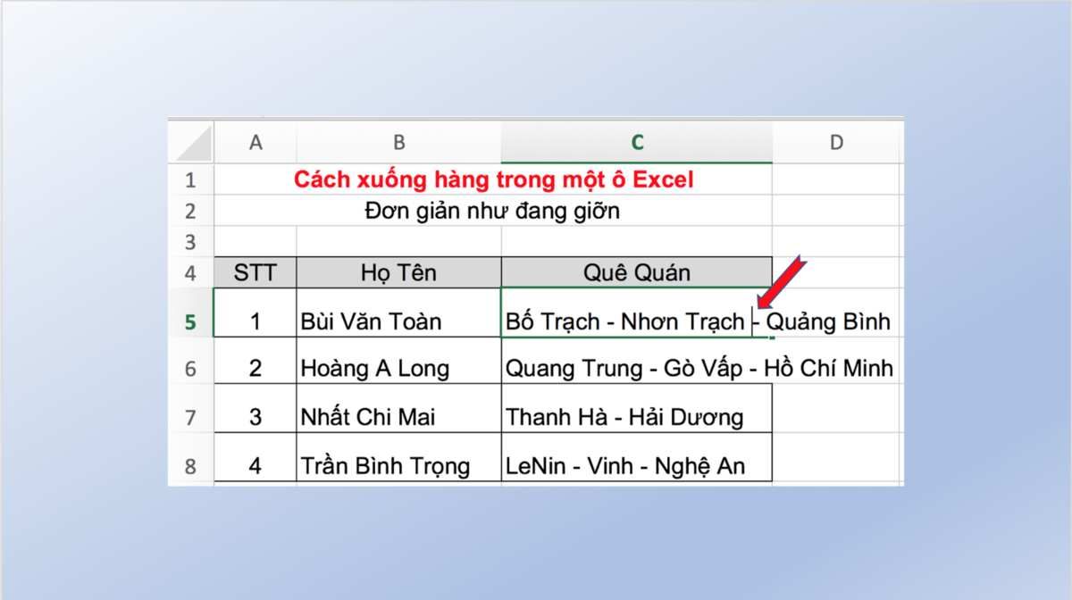 2 c ch xu ng d ng trong excel n gi n nh t t i t ng bi t c p nh t