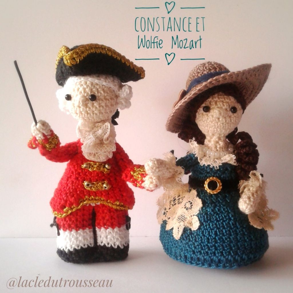 Constance, Constanze Weber Mozart, miniidole, crochet, amigurumi