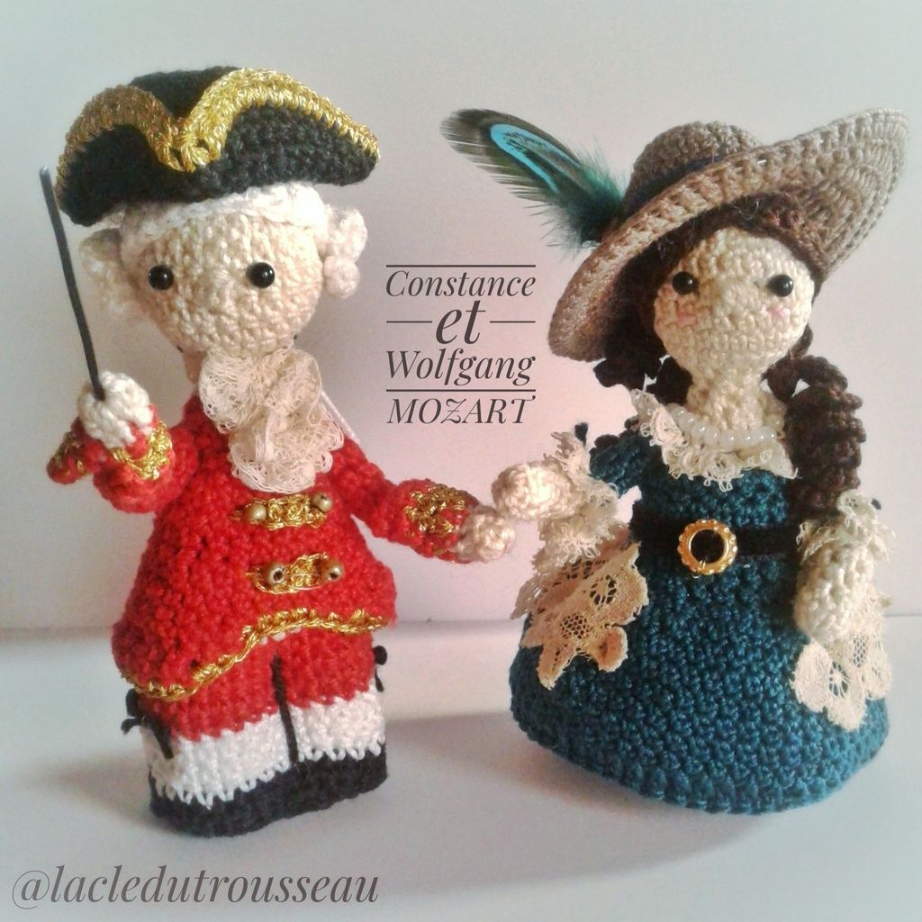 Constance, Constanze Weber Mozart, miniidole, crochet, amigurumi