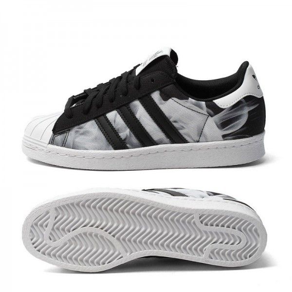 superstar blanche et noir brillant