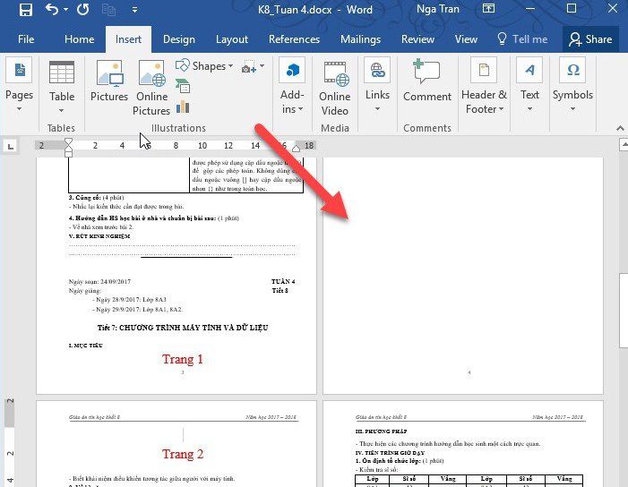 CÁCH THÊM TRANG TRONG WORD 2016