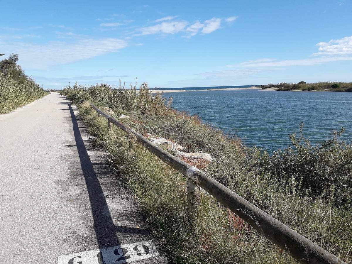 Roller Lib Nîmes sortie entre étang et méditérannée